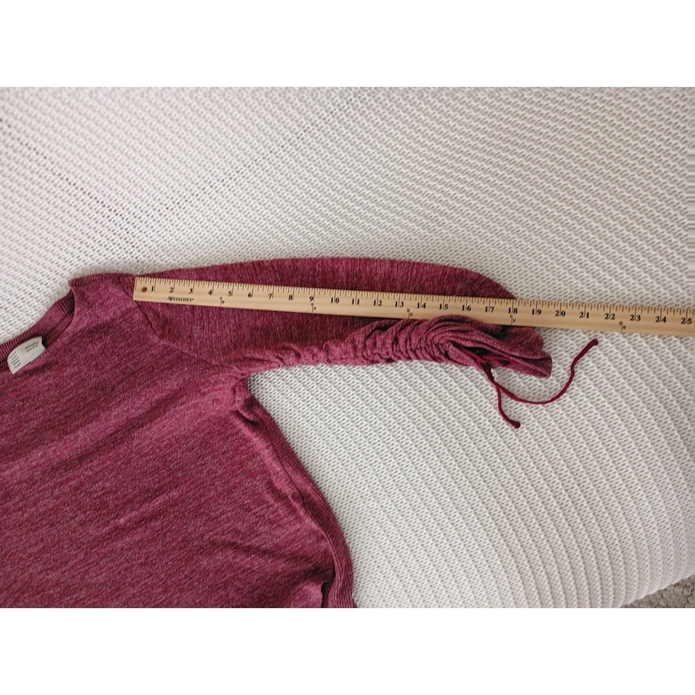 Anthropologie Saturday Sunday Burgundy Heathered Layered Top Boho Cozy Fits S/M - Picture 6 of 10